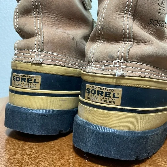 Vintage Sorel Caribou Wool Lined Rain Boots Lace Up Hiking Snow Work Boot Size 8 - Picture 15 of 16